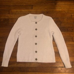 LL Bean Cream Button up Sweater